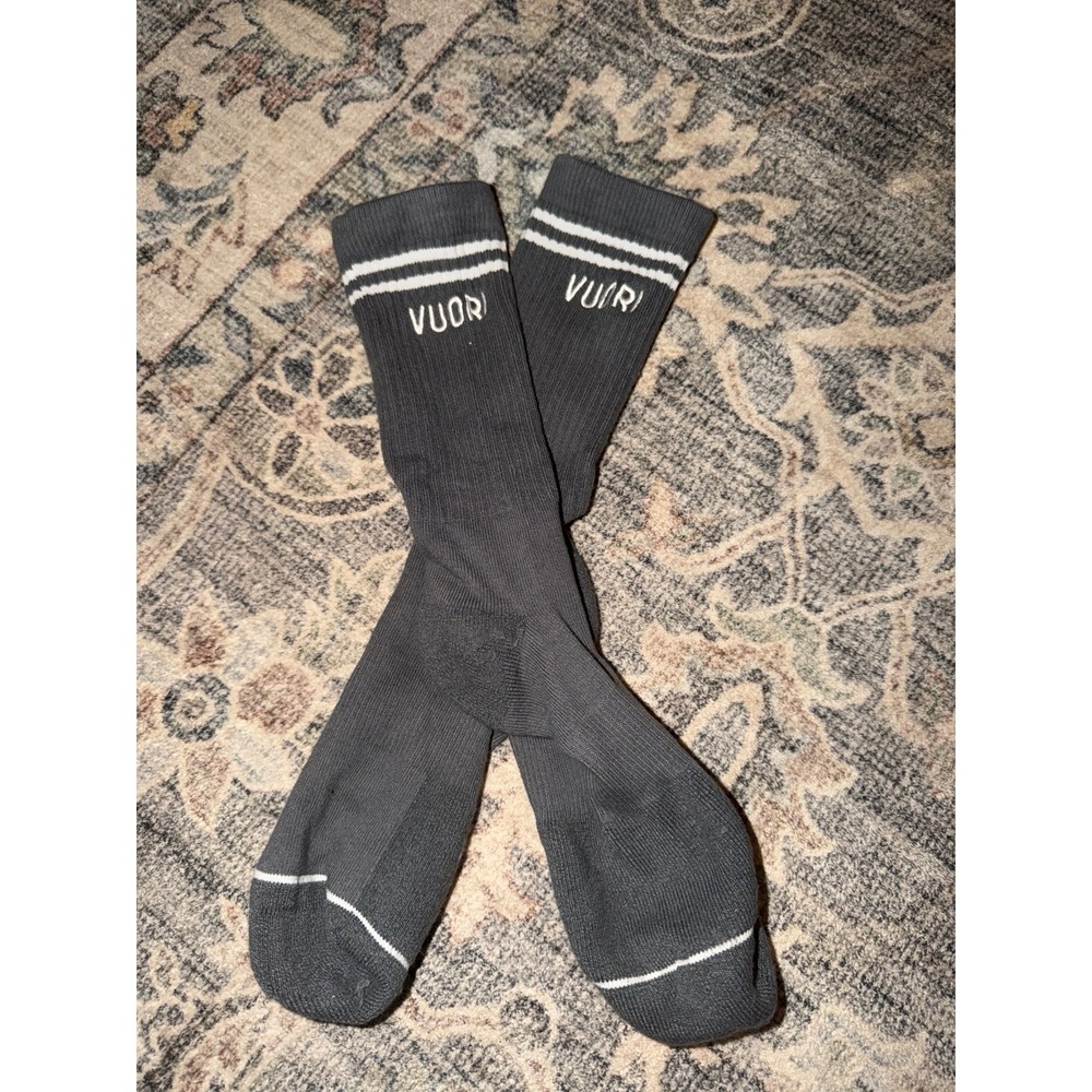 Vuori Charcoal Grey Crew Socks Large